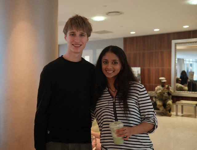 Evan Morris with a friend in Washington, D.C.